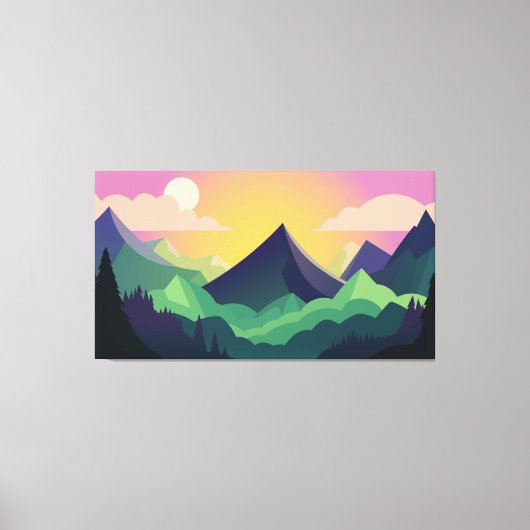 Panorama der Berglandschaft Leinwanddruck (Vorderseite)