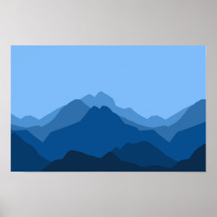 Panorama der Berglandschaft Poster