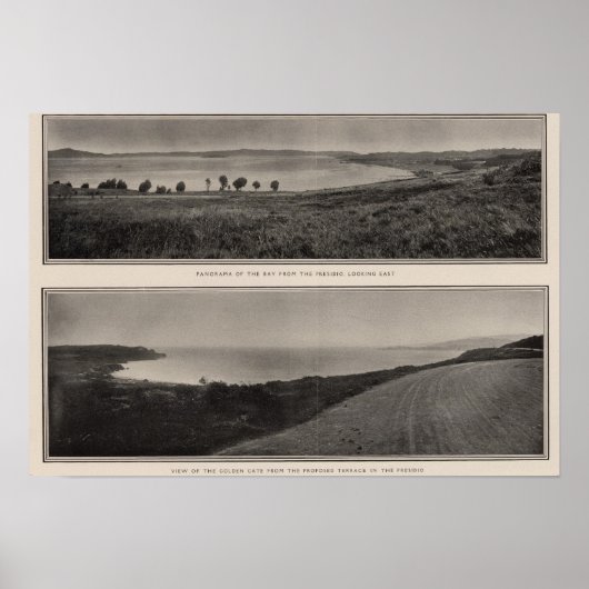 Panorama der Bucht von Presidio Golden Gate Poster (Vorne)