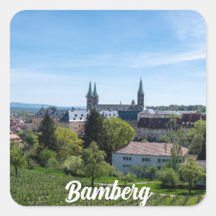 Panorama der historischen Altstadt von Bamberg, De Quadratischer Aufkleber