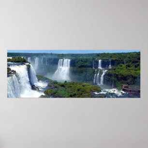 Panorama der Iguazu-Wasserfälle aus Brasilien Poster