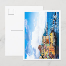 Panorama der Marina Boccadasse in Genua Italien Postkarte