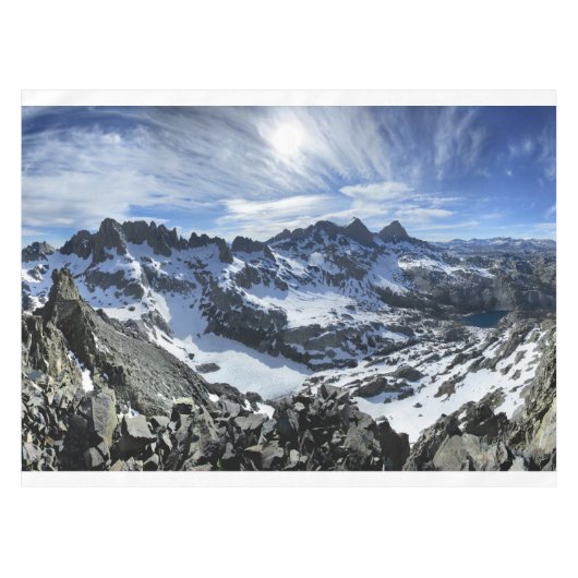 Panorama der Minarets und des Iceberger Sees - Sie Tischdecke (Vorderseite (Horizontal))