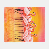 Panorama der rosa Flamingos auf einem hellrosa Rüc Fleecedecke (Vorderseite (Horizontal))