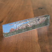 Panorama der Roten Felsen in Sedona Arizona Namensplakette (Seite)