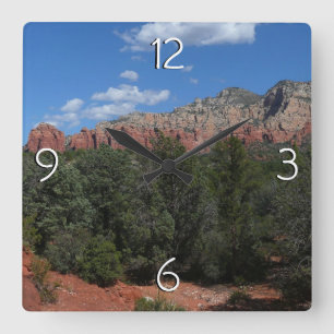 Panorama der Roten Felsen in Sedona Arizona Quadratische Wanduhr