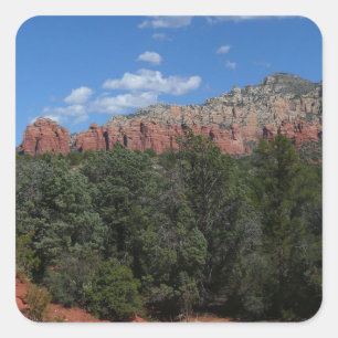 Panorama der Roten Felsen in Sedona Arizona Quadratischer Aufkleber