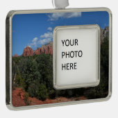 Panorama der Roten Felsen in Sedona Arizona Rahmen-Ornament Silber (Rechts)