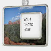 Panorama der Roten Felsen in Sedona Arizona Rahmen-Ornament Silber (Links)