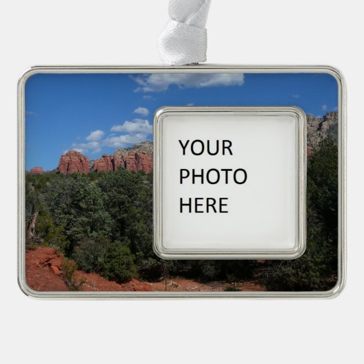 Panorama der Roten Felsen in Sedona Arizona Rahmen-Ornament Silber (Vorderseite)