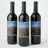 Panorama der Roten Felsen in Sedona Arizona Weinetikett (Flaschen)
