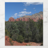 Panorama der Roten Felsen in Sedona Arizona Weinetikett (Einzelnes Label)
