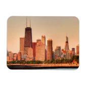 Panorama der Skyline von Chicago bei Sonnenaufgang Magnet (Horizontal)