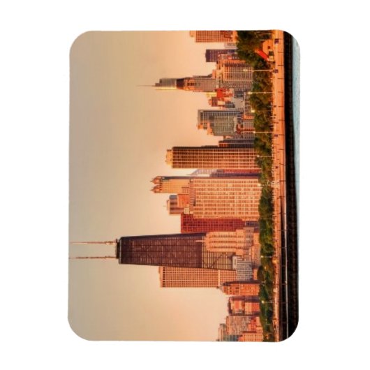 Panorama der Skyline von Chicago bei Sonnenaufgang Magnet (Vertikal)