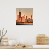 Panorama der Skyline von Chicago bei Sonnenaufgang Poster (Küche)