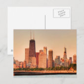 Panorama der Skyline von Chicago bei Sonnenaufgang Postkarte (Vorne/Hinten)