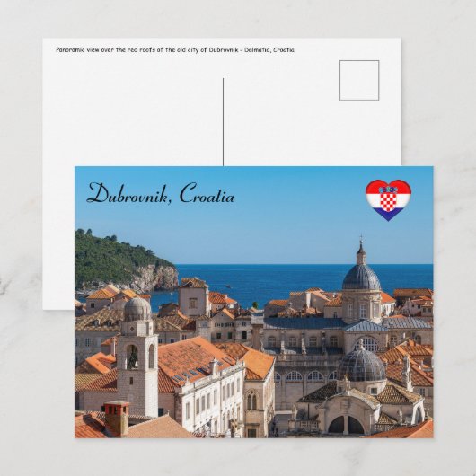 Panorama der Stadt Dubrovnik - Kroatien Postkarte (Vorne/Hinten)
