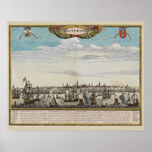 Panorama des alten Amsterdam Poster