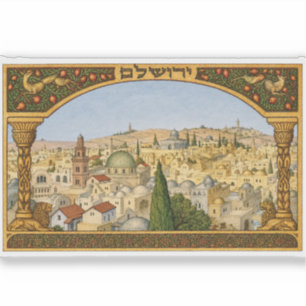 Panorama des alten Jerusalem Aufkleber