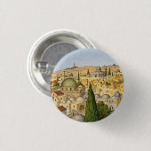 Panorama des alten Jerusalem Button (Vorne & Hinten)
