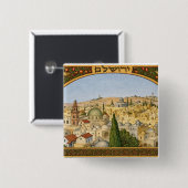 Panorama des alten Jerusalem Button (Vorne & Hinten)