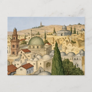 Panorama des alten Jerusalem Postkarte
