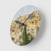 Panorama des alten Jerusalem Runde Wanduhr (Winkel)