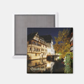 Panorama des Gebiets Petit France in Straßburg Magnet (Vorderseite/Rückseite)