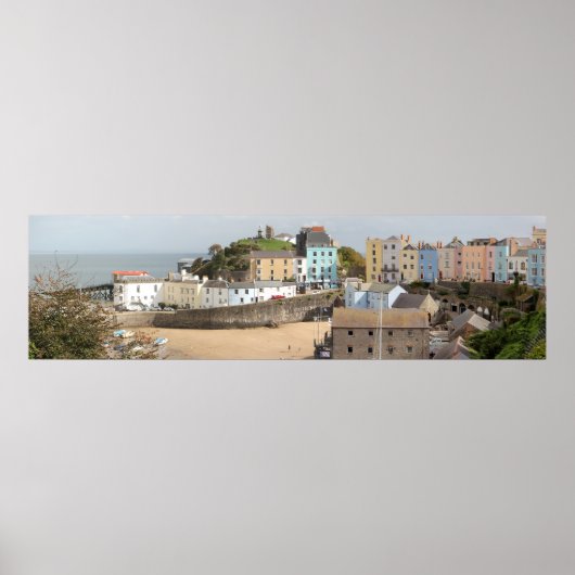 Panorama des Hafens von Tenby Poster (Vorne)