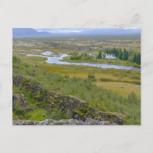 Panorama des Thingvellir-Nationalparks, Island Postkarte