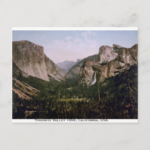 Panorama des Yosemite Valley, Vintages Kalifornien Postkarte