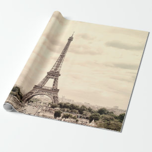 Panorama Eiffel Tower in Paris. Frankreich. Vintag Geschenkpapier