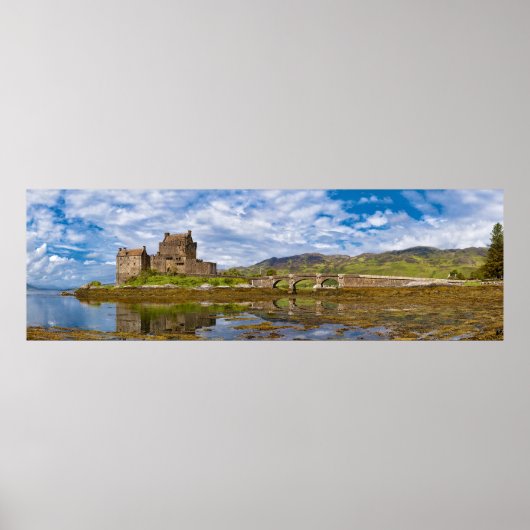 Panorama Eilean Donan Burg aus dem Süden Poster (Vorne)