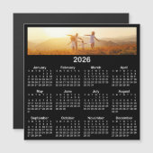 Panorama-Foto Schwarz-weiß 2026 Magnetkalender Magnetkarte (Vorne/Hinten)