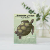 Panorama Insel Meer Schildkröten Wand Postkarte (Stehend Vorderseite)