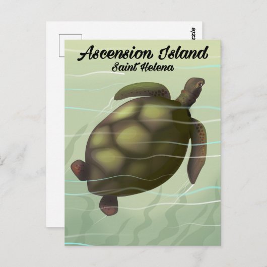 Panorama Insel Meer Schildkröten Wand Postkarte (Vorne/Hinten)