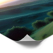 Panorama Landschaft Berge Tal Naturwald Poster (Ecke)