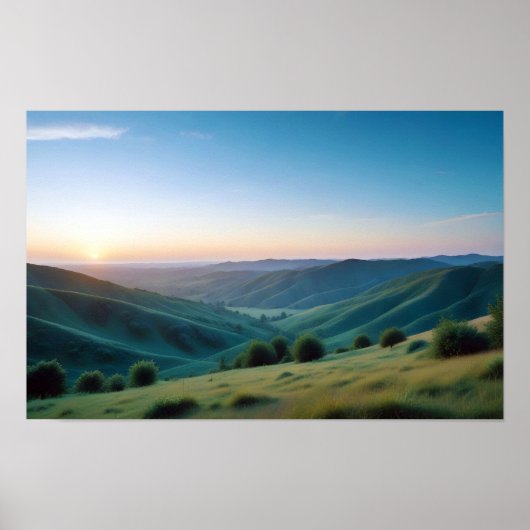 Panorama Landschaft Berge Tal Naturwald Poster (Vorne)