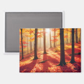 Panorama Landschaft Herbstwald Natur ruhig Magnet (Vorderseite/Rückseite)