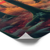 Panorama Landschaft Herbstwald Natur ruhig Poster (Ecke)