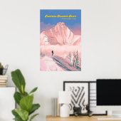 Panorama Mountain Ski Resort Reiseplakat Poster (Heimbüro)