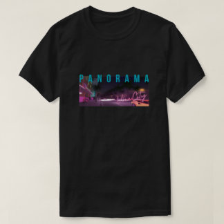 Panorama-Nachtskulisse-T-Shirt | Retro-Neon-Stadt T-Shirt