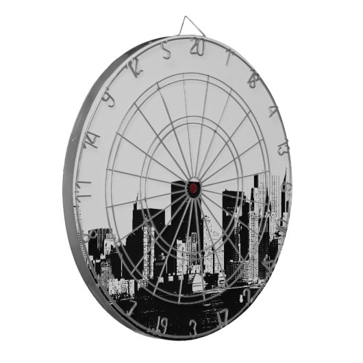 Panorama New York City Dartboard Dartscheibe (Vorderseite Links)