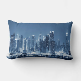 Panorama Night Skyline New York City Lendenkissen
