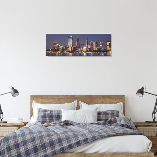 Panorama Perth City Skyline Leinwand (Insitu (Schlafzimmer))