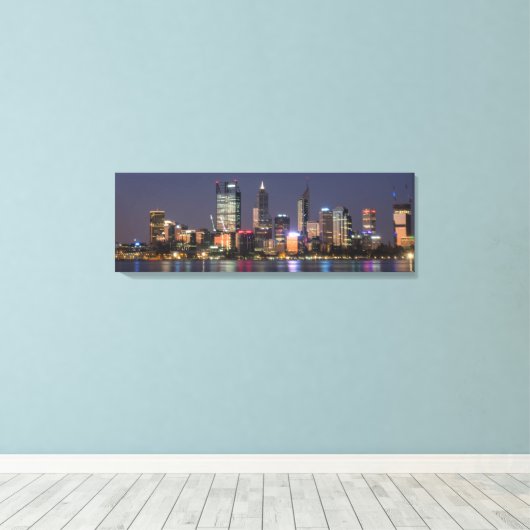 Panorama Perth City Skyline Leinwand (Insitu (Holzboden))