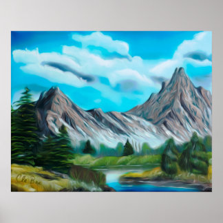 Panorama Rocky Mountain Art Poster