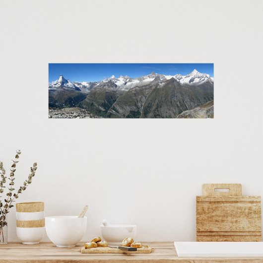 Panorama Rothorn, Walliser Alpen Poster (Küche)