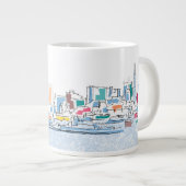 Panorama San Franciso, CA Jumbo-Tasse (Vorderseite Rechts)