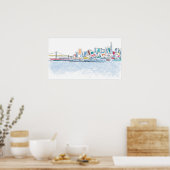 Panorama San Franciso, CA Poster (Küche)